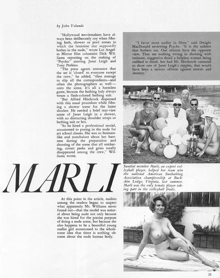 Nude living magazine in 1961